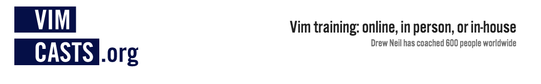 a screenshot of the top of the Vimcasts training page